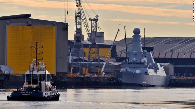 The British Type 45 destroyer HMS Duncan is shown at a Glasgow shipyard in 2015. One in every 200 UK jobs is defense related, the Defense Ministry says. The British Type 45 destroyer HMS Duncan is shown at a Glasgow shipyard in 2015. One in every 200 UK jobs is defense related, the Defense Ministry says.