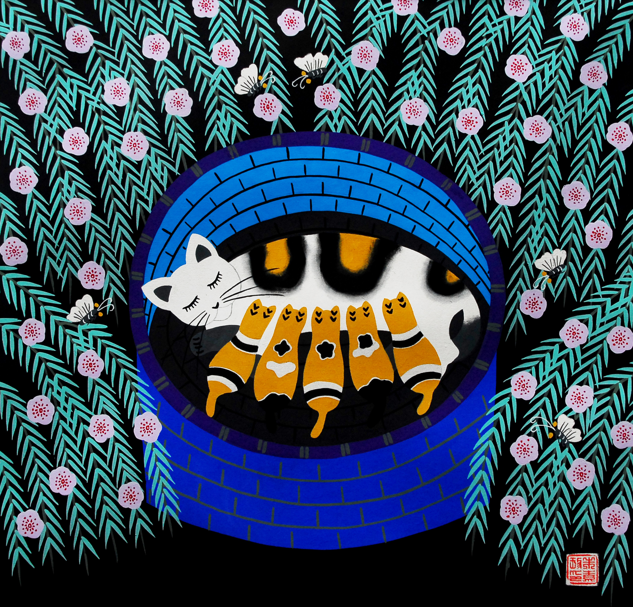 朱素珍 草囤里的猫（枫泾供图）.JPG