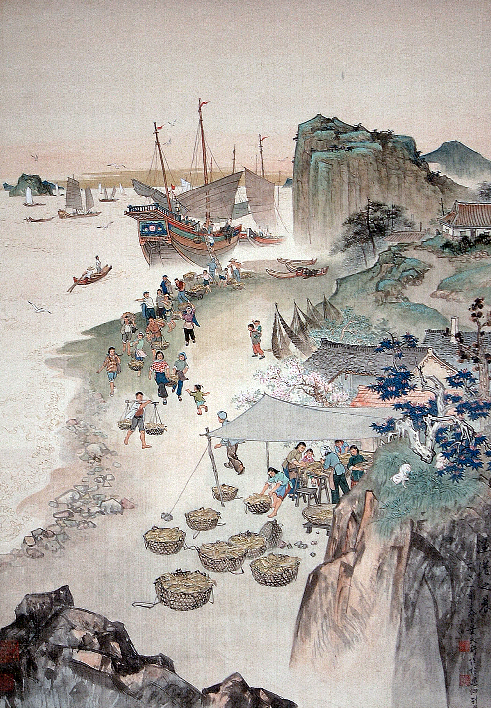 董天野《渔港之晨》1961年 112×78.5.jpg